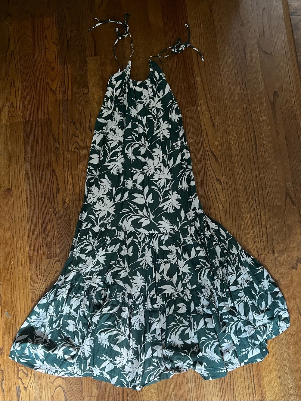 Abercrombie & Fitch Green and White Floral Dress Medium Tall
